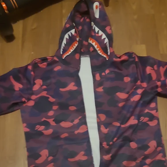 Bape Camo Zip Up Sweater - Red and Black - Picture 2 of 5